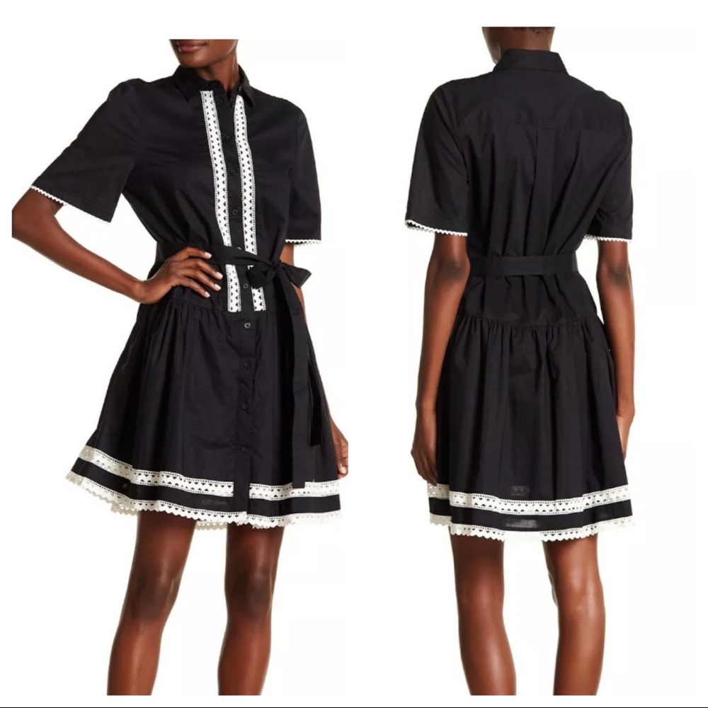 Kate Spade NWT Lace Inset Drop Waist Shirt Dress